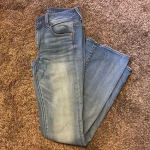 American eagle light wash kick boot jeans